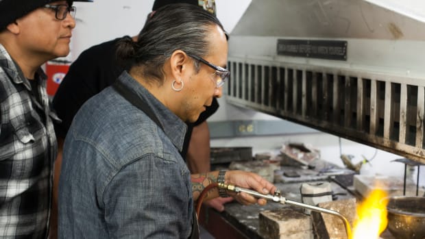 Accomplished Navajo jeweler and sculptor Fritz Casuse is the newest resident of the American Indian Arts Artist-in-Residence program. Courtesy Jaida Grey Eagle