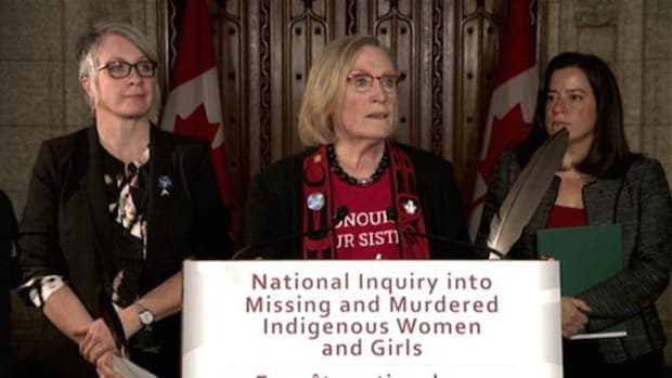 Left, Status of Women Minister Patty Hajdu, Indigenous Affairs Minister Carolyn Bennett, and Justice Minister Jody Wilson-Raybould lay out their plans on how the national inquiry into missing and murdered indigenous women will proceed. Step one is consultation with the families.