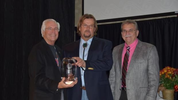 Pictured, from left, are Cherokee Nation Principal Chief Bill John Baker presented Contech LLC owner Bryan Adair with the Certified Indian-Owned Large Business of the Year award as Deputy Chief S. Joe Crittenden congratulated Adair.