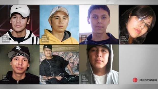 The seven indigenous students who have died in Thunder Bay since 2000 are, from top left, Jethro Anderson, 15, Curran Strang, 18, Paul Panacheese, 17, Robyn Harper, 18, Reggie Bushie, 15, Kyle Morriseau, 17, and Jordan Wabasse, 15.