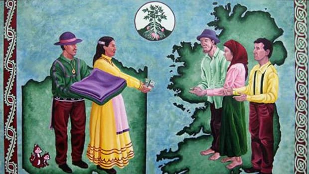 'Choctaw Give Aid to the Irish' by America Meredith