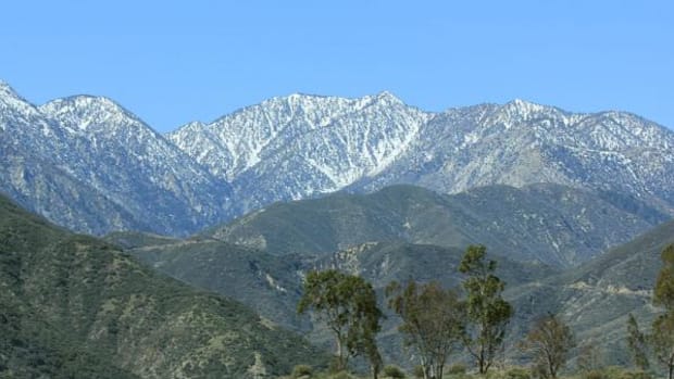 The San Gabriel Mountains are seen near Cajon Junction, California.
