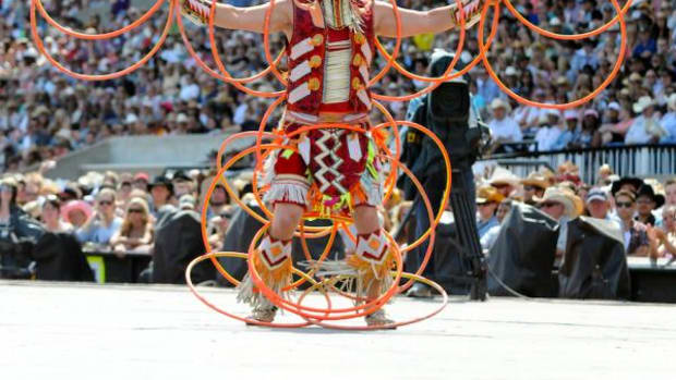 Dallas Arcand performing at the 2012 World Hoop Dance Championship