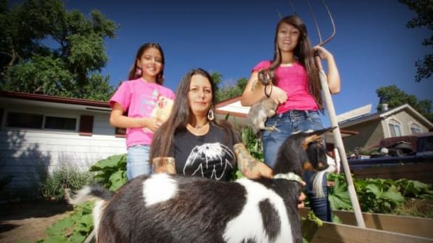 Bella, Monycka, and Shashana Snowbird raise chickens, rabbits, goats, and produce enough organic crops to keep themselves, friends and neighbors fed.
