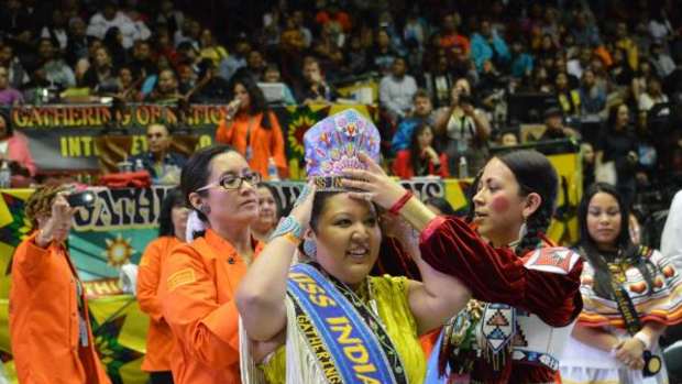 Kansas Begaye of Rio Rancho was crowned Miss Indian World at the Annual Gathering of Nations pow wow in 2013