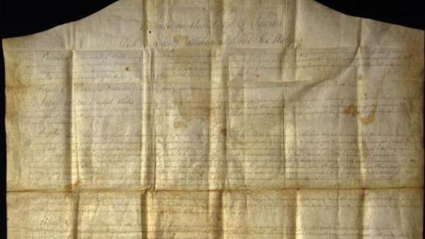 An original copy of the Canandaigua Treaty of 1794. This document recognizes most of western New York State as holdings of the Confederacy and guarantees Indians the right to sell their land to U.S. citizens. Chiefs claim the treaty is valid and has not