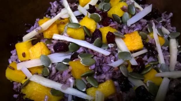 There are so many possibilities for fall ingredients. This wild rice, pumpkin and parsnip toss is just one option.