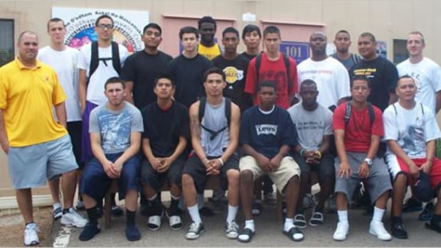 This photo of the new Tohono O'odham Community College Basketball team was taken August 12.