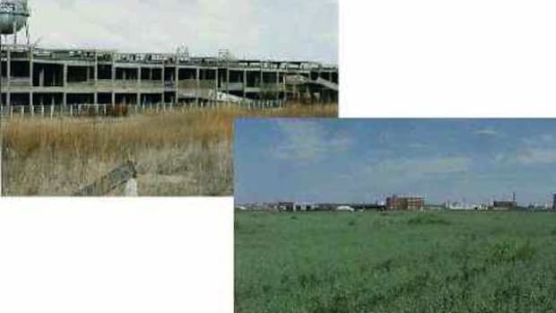 Example of a before-and-after of the EPA's Brownfields Initiative, in Iowa.