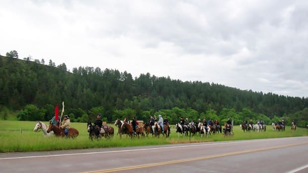 Slim Buttes Riders, a horseback riding group for Lakota Youth.