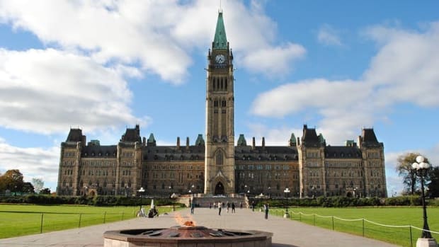 Pictured: Canadian parliament building in Ottawa, Canada.