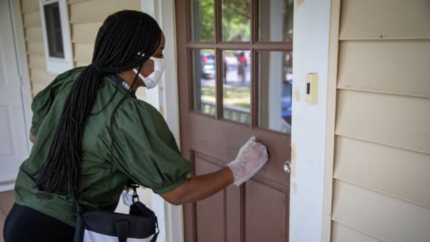 The Census Bureau requires that census takers wear a mask while conducting their work. They will follow CDC and local public health guidelines when they visit. (Photo by Census Bureau)
