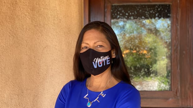 This 2020 photo shows New Mexico Rep. Deb Haaland, Laguna Pueblo, who is seeking a second term in Congress. (Photo by Aliyah Chavez, Indian Country Today)