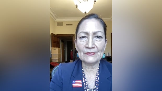 Rep. Deb Haaland, Laguna and Jemez Pueblos, gives an update Wednesday while safely sheltering in place. The video came after violent Trump supporters stormed the U.S. Capitol. (Screenshot from Rep. Deb Haaland video)