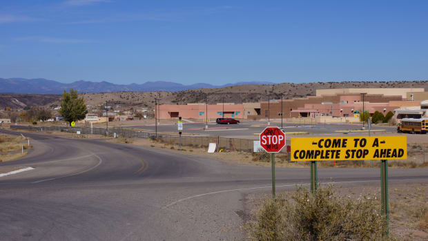 Entering San Felipe Pueblo from Interstate 25.