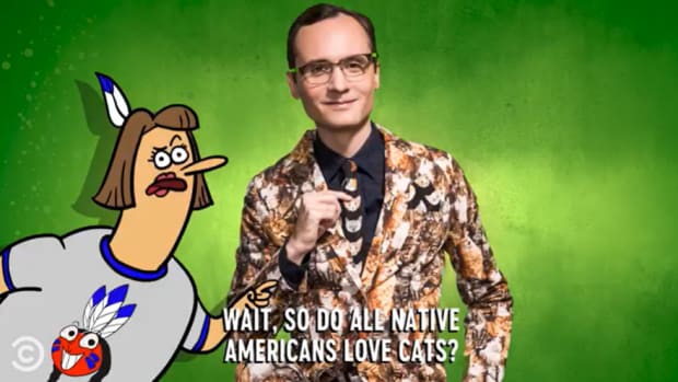 Cowlitz comedian Joey Clift in a collaborative video with Comedy Central addresses Native mascots (screen capture)