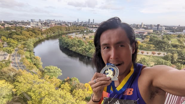 Craig Curley, Navajo, finished the 2021 Boston Marathon in a time of 2:41. (Photo courtesy of Craig Curley)
