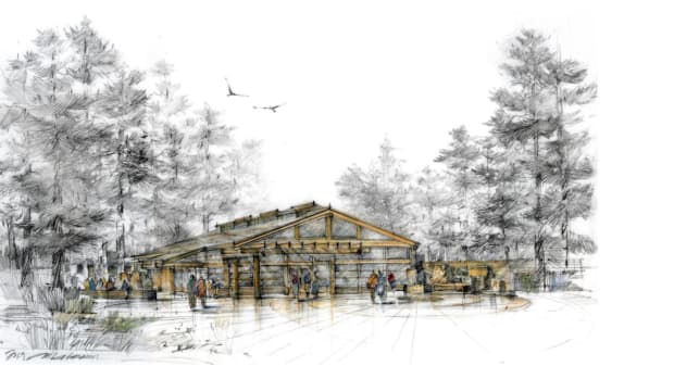 A rendering of Western Washington University’s future House of Healing Longhouse was presented to the Whatcom County Council at its Tuesday, Feb. 22, 2022, meeting in Bellingham, Wash. WWU President Sabah Randhawa and Tribal Liason Laural Ballew asked for $75,000 in funding to support the completion of the traditional Coast Salish Longhouse. The university is currently engaged with the city of Bellingham to build the Longhouse on city-owned land on the edge of Arboretum Drive across from Sehome High School. (Photo courtesy Western Washington University)