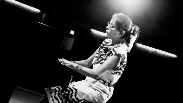 Renata Yazzie playing the piano. (Photo by Joerg Szemkus)