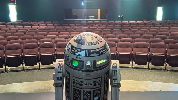 Artist Duane Koyawena and engineer Joe Mastroianni created the R2-D2 for the Museum of Northern Arizona's exhibit "The Force is With Our People.” (Photo by Duane Koyawena)