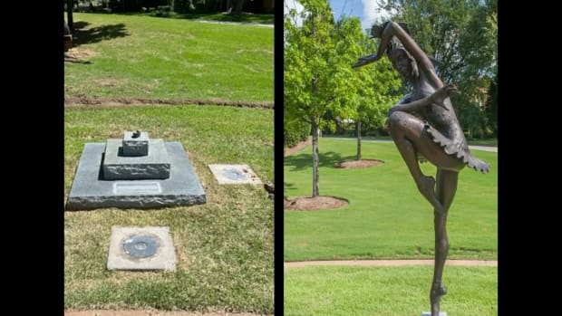 The bronze statue of Osage prima ballerina Marjorie Tallchief was stolen from the Tulsa Historical Society. (Courtesy Photo/Tulsa Historical Society Facebook)