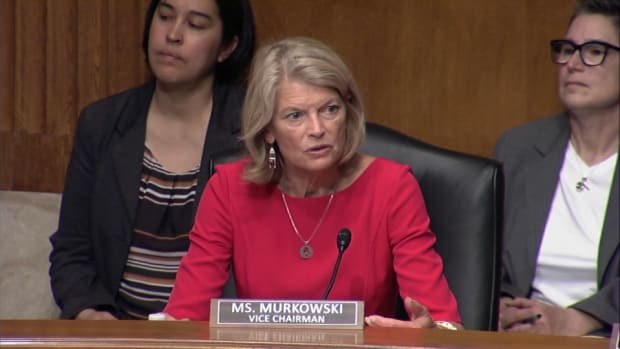 Pictured: Senator Murkowski at the Senate Committee on Indian Affairs roundtable on May 18, 2022.