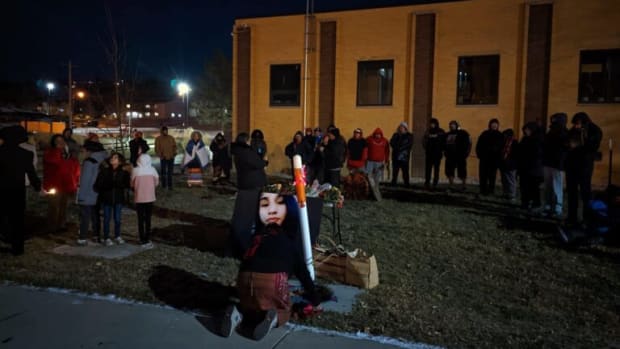 Supporters stand outside the Pennington County Jail on Dec. 6, 2022 in South Dakota. (Courtesy photo)