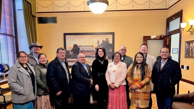 Pictured: Members of the 25th Navajo Nation Council and Navajo Nation President Buu Nygren met with Utah Lt. Governor Deidre Henderson and state legislators on January 31, 2023 to advocate for House Bill 40, sponsored by State Rep. Christine Watkins (R-Price), which seeks to codify provisions of the federal Indian Child Welfare Act (ICWA) in the state of Utah.