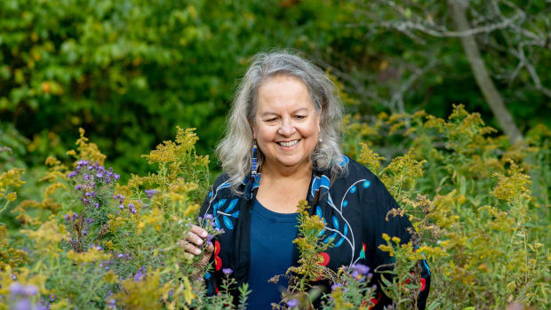 Botanist Robin Wall Kimmerer, Citizen Band Potawatomi, is among two Indigenous winners of the 2022 MacArthur Fellowships, an $800,000 award known as a "Genius Grant" from the John D. and Catherine T. MacArthur Foundation.  Kimmer is also an author whose books include, “Braiding Sweetgrass: Indigenous Wisdom, Scientific Knowledge and the Teachings of Plants.” Ho-Chunk filmmaker Sky Hopinka was also awarded a 2022 fellowship. (Photo courtesy of the John D. and Catherine T. MacArthur Foundation)