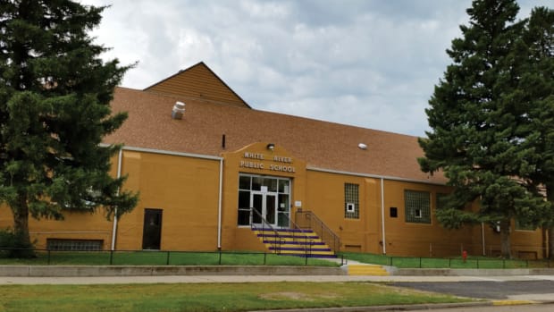 Most of the White River School District’s students are housed inside a series of connected buildings in the town of 500. “Old Main” is where the middle school is housed. (Courtesy of White River Alumni School Association)