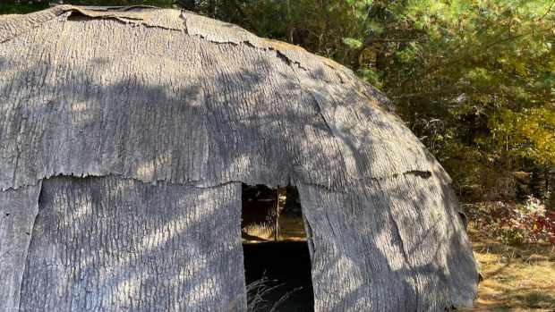 Cassius Spears says he wants to create 'a sense of going back in time' at Ashawaug Farm, including building a traditional dwelling called a wetu. (Colleen Cronin/ecoRI News)