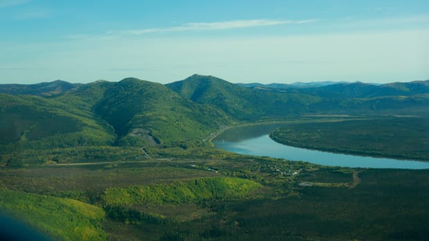 Shown here: Donlin Gold's base camp near Crooked Creek, in western Alaska, the site of what would be one of the world's largest gold mines. (Photo courtesy of Donlin Gold).