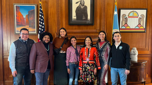 Interior Secretary Deb Haaland met with five Native youth leaders during the 2022 Tribal Nations Summit in Washington D.C. (Courtesy Photo, Center for Native Youth)