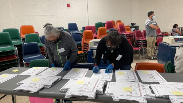 The Navajo Nation primary election recount is underway this week in Window Rock, Arizona, the capital of the nation. Nearly 48,000 ballots will be recounted by machine and hand. (Photo by Pauly Denetclaw)