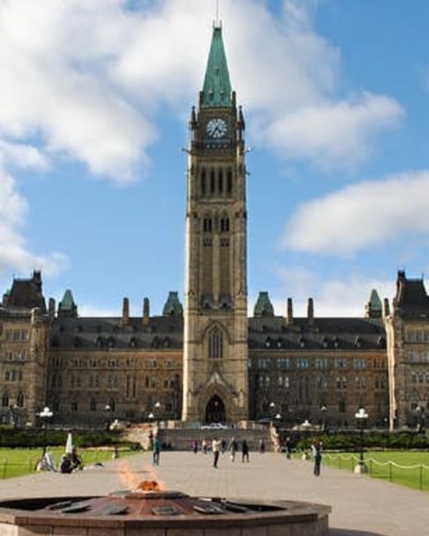 Pictured: Canadian parliament building in Ottawa, Canada.