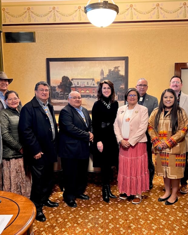 Pictured: Members of the 25th Navajo Nation Council and Navajo Nation President Buu Nygren met with Utah Lt. Governor Deidre Henderson and state legislators on January 31, 2023 to advocate for House Bill 40, sponsored by State Rep. Christine Watkins (R-Price), which seeks to codify provisions of the federal Indian Child Welfare Act (ICWA) in the state of Utah.