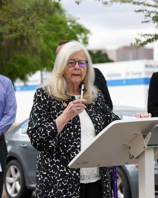 Arizona Sen. Lela Alston, D-Phoenix, speaks at a news conference celebrating the 14th anniversary of the Affordable Care Act at the Valle del Sol Community Health Center in central Phoenix on March 26, 2024. (Photo by Crystal Aguilar/Cronkite News)