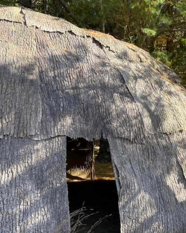 Cassius Spears says he wants to create 'a sense of going back in time' at Ashawaug Farm, including building a traditional dwelling called a wetu. (Colleen Cronin/ecoRI News)