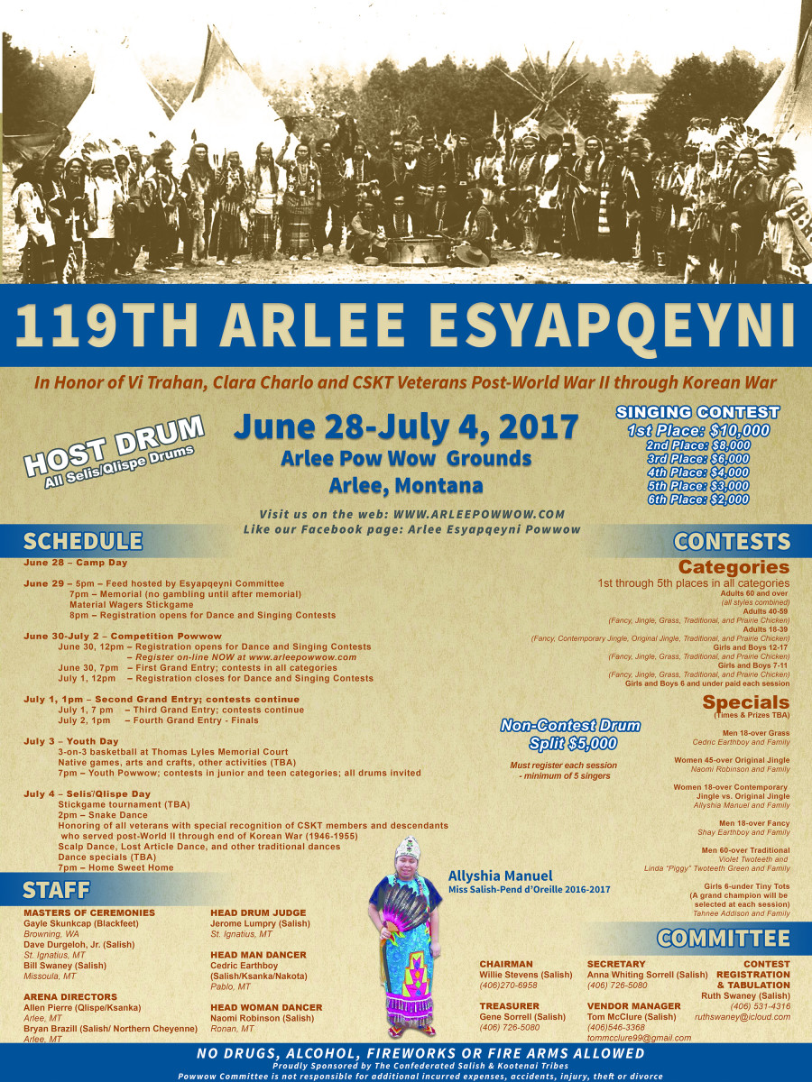 Arlee Esyapqeyni Pow Wow Celebrates 119 Years During its 2017 Annual