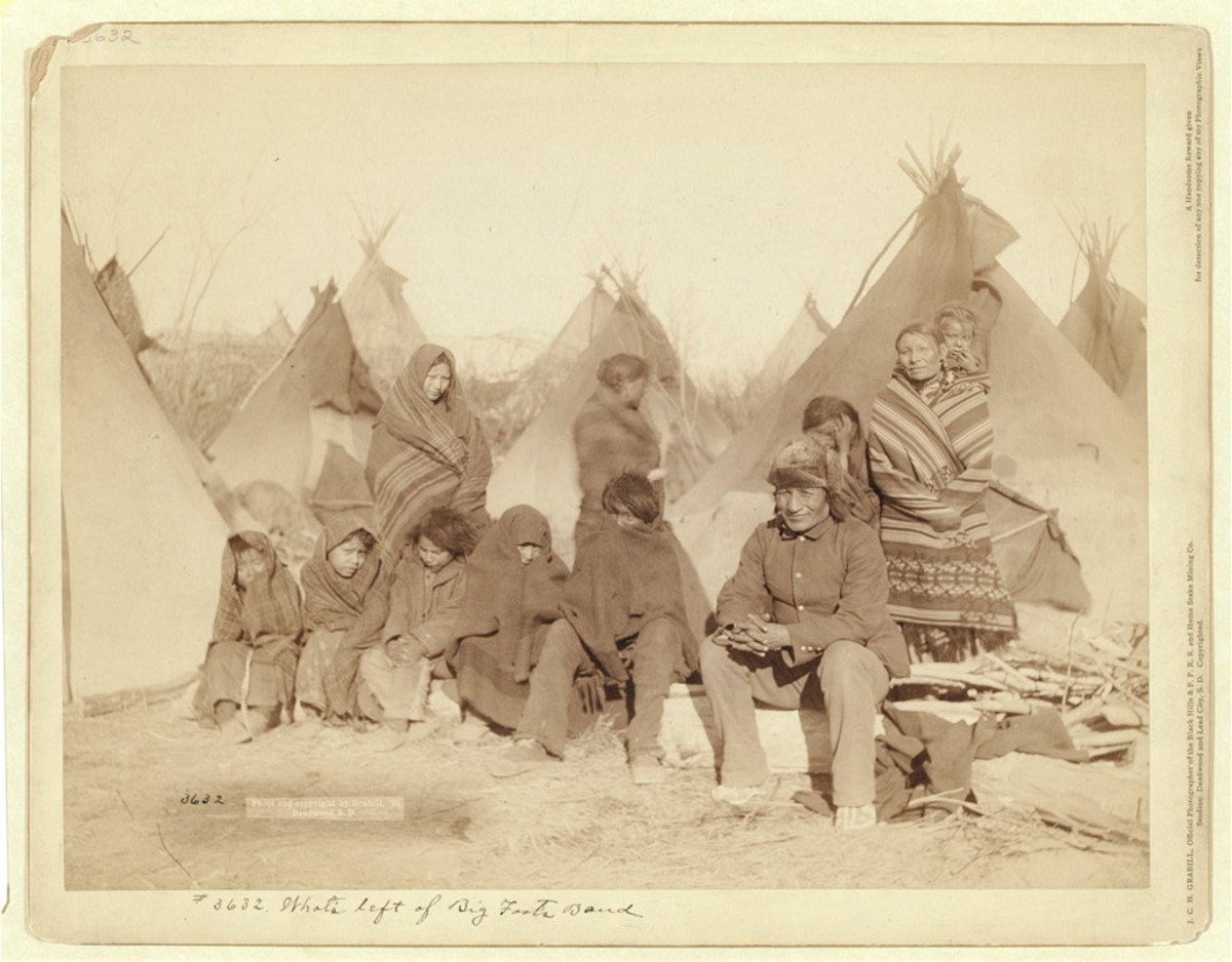 The caption says: What’s left of Big Foot’s Band. Taken near Deadwood, South Dakota in 1891. This was after the Massacre of Wounded Knee on December 29, 1890. This was all that remained of Big Foot’s Band. (Historic South Dakota Images by J.C.H. Grabill, Wounded Knee)