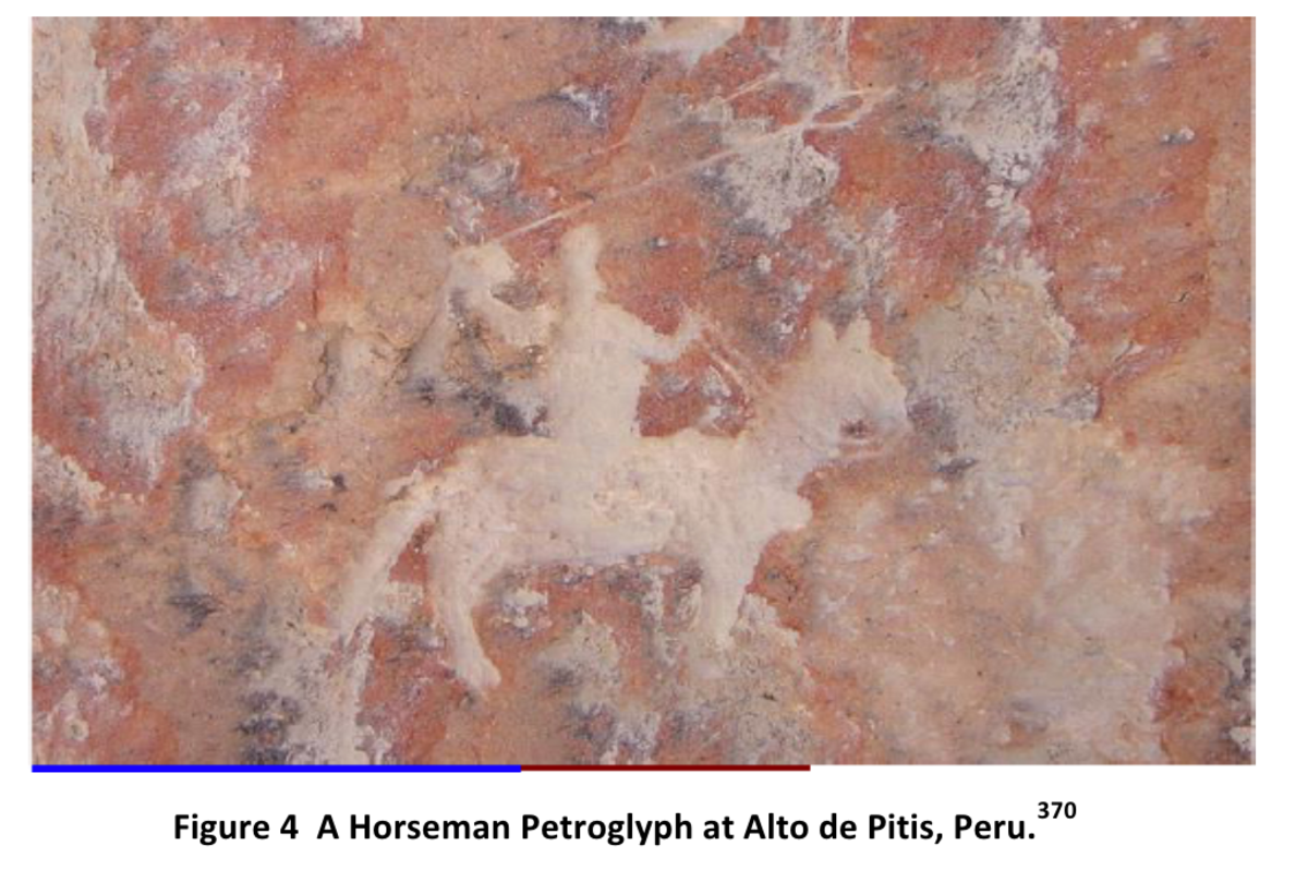 Horseman petroglyph at Alto de Pitis, Peru
