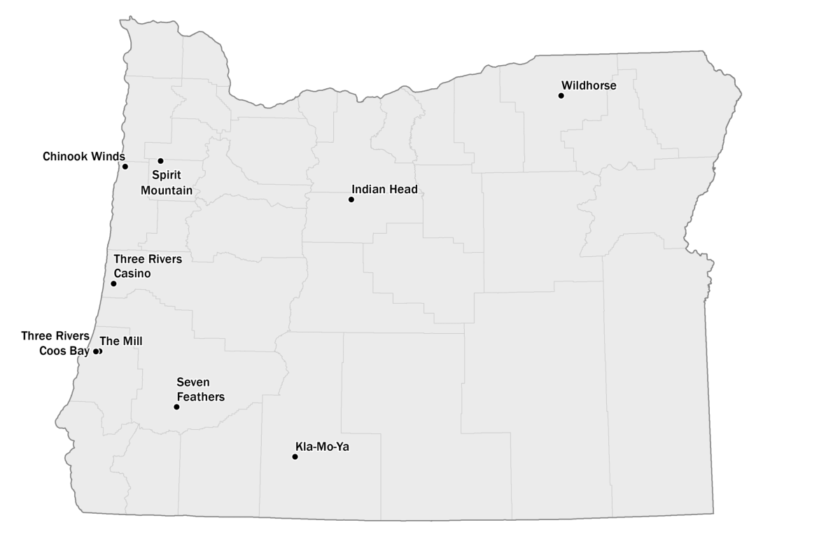 Casino Map   Oregon   From Underscore   Courtesy Of Econorthwest 
