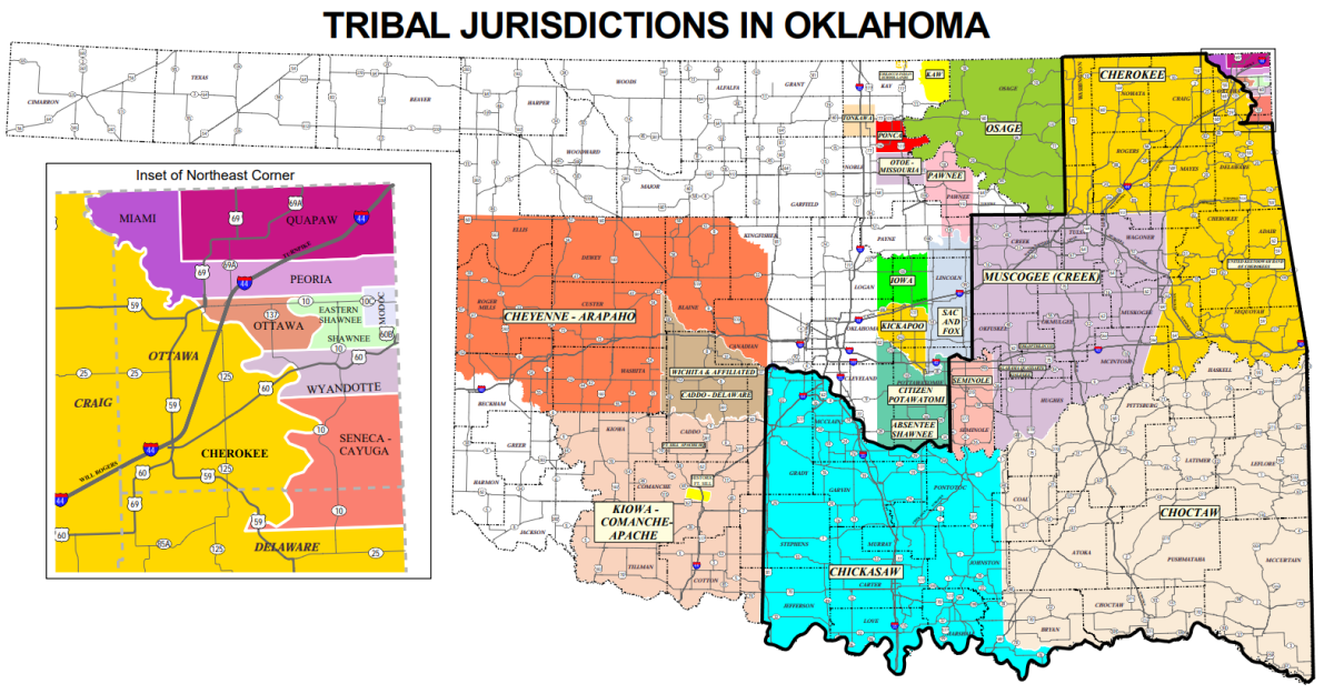 Oklahoma Tribes Tension Compared To Western States ICT News   Tribal Jurisdictions In Oklahoma Map From Odot Website Final 