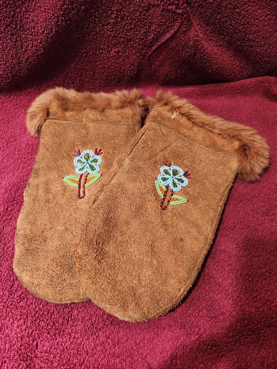 These beaded, fur-lined mittens were among several Indigenous artifacts that Victoria Compton of Washington State bought at a store going out of business in Victoria, British Columbia. She is now working to repatriate the items to their tribes of origin as early as May 2023. (Photo courtesy of Victoria Compton)