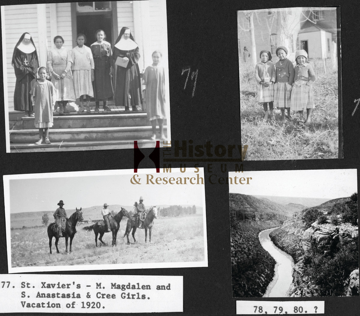 Images from a photo album at St Xavier Mission on the Crow Reservation in south central Montana. Ursuline nuns opened the school in 1887. (Photos courtesy The History Museum in Great Falls, Montana)