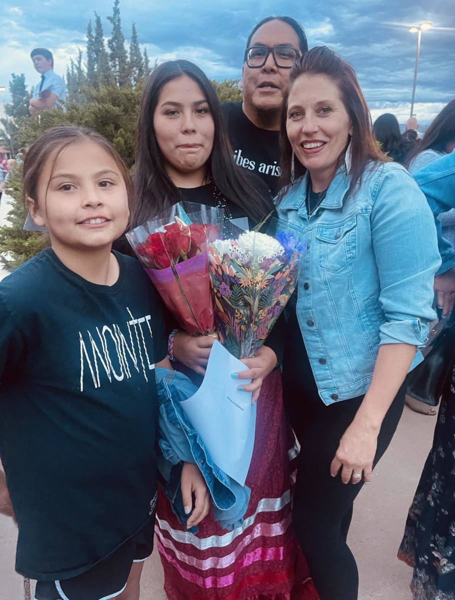Genevieve Skidmore (right) and her family members are a crucial part of the NAOMI House team. The latest NAOMI House opened in August 2023 on Skidmore's grandmother's land in Oglala, S.D. (Photo provided by Genevieve Skidmore)