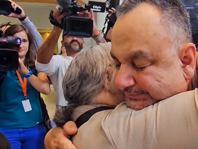 Sixties Scoop Survivor Jonathan Hooker Hugs Biological Mother