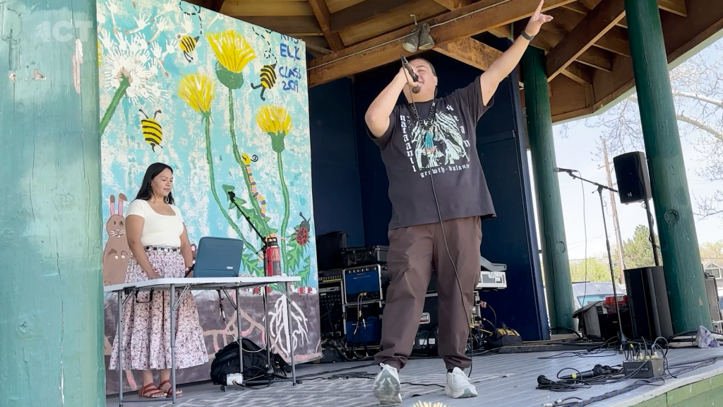 Rapper Nataanii Nez Means raps on-stage